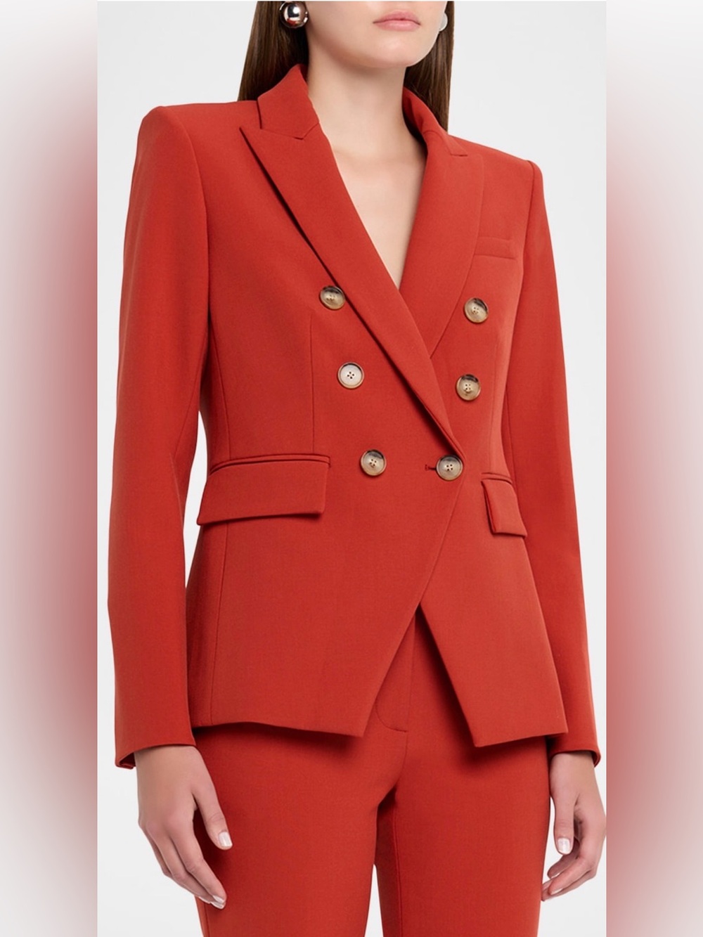 Veronica Beard Miller Dickey Jacket in Carnelian Red.